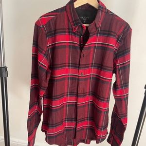 NWT rag&bone red plaid women shirt size M